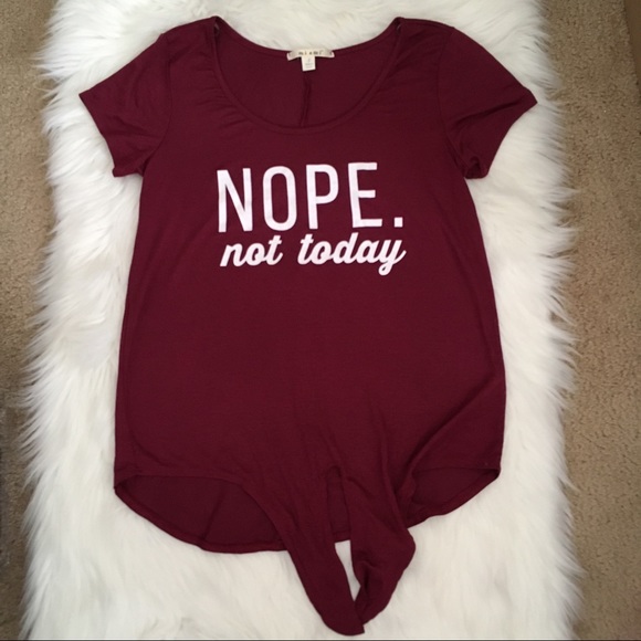 Francesca’s Burgundy Top Size Small - Nope Not Today - Picture 2 of 5